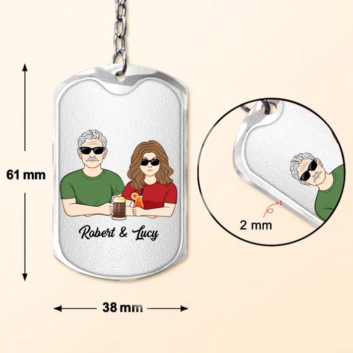 Personalized Grandpa Aluminum Keychain - Gift Idea For Grandpa/Father's Day - Grandpa Knows Every Thing