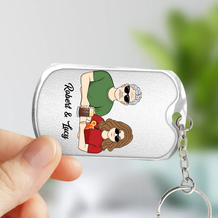 Personalized Grandpa Aluminum Keychain - Gift Idea For Grandpa/Father's Day - Grandpa Knows Every Thing