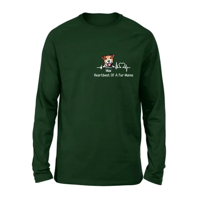 Personalized Dog Shirt/Hoodie - Gift Idea For Dog Lover/Mother's Day/Father's Day - Heartbeat Of A Fur Mama