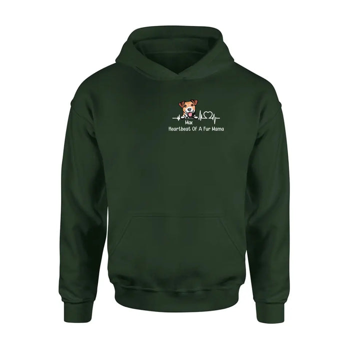 Personalized Dog Shirt/Hoodie - Gift Idea For Dog Lover/Mother's Day/Father's Day - Heartbeat Of A Fur Mama