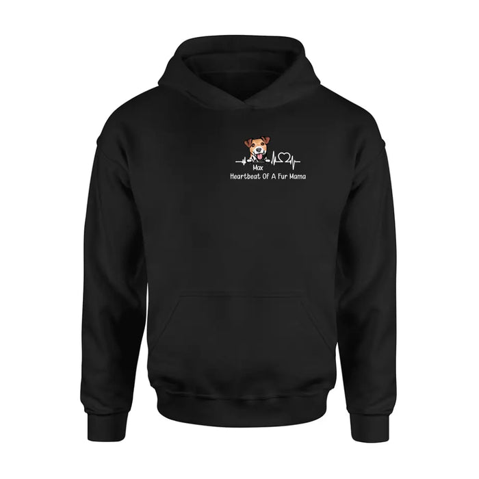 Personalized Dog Shirt/Hoodie - Gift Idea For Dog Lover/Mother's Day/Father's Day - Heartbeat Of A Fur Mama
