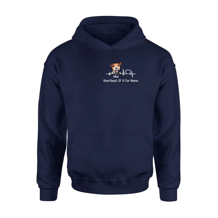 Personalized Dog Shirt/Hoodie - Gift Idea For Dog Lover/Mother's Day/Father's Day - Heartbeat Of A Fur Mama