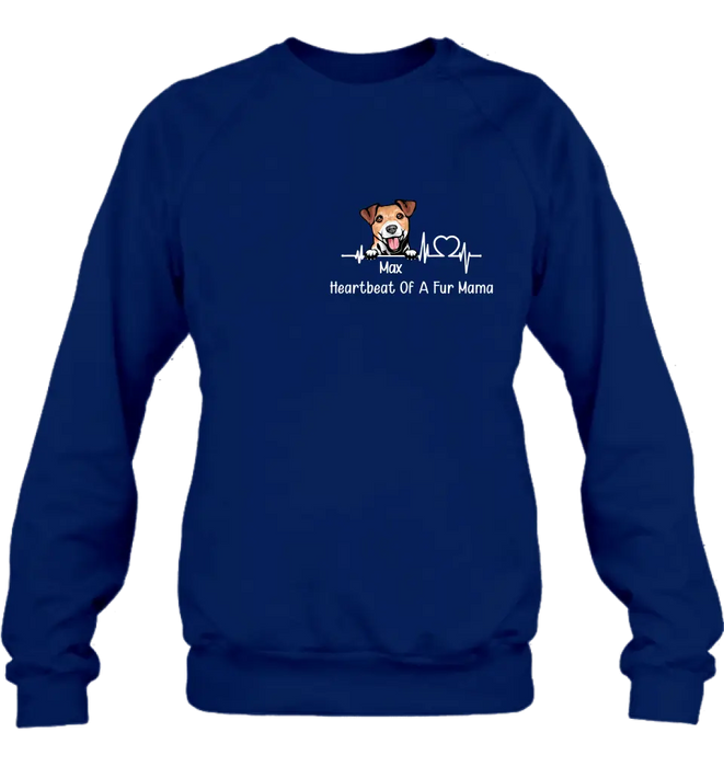 Personalized Dog Shirt/Hoodie - Gift Idea For Dog Lover/Mother's Day/Father's Day - Heartbeat Of A Fur Mama