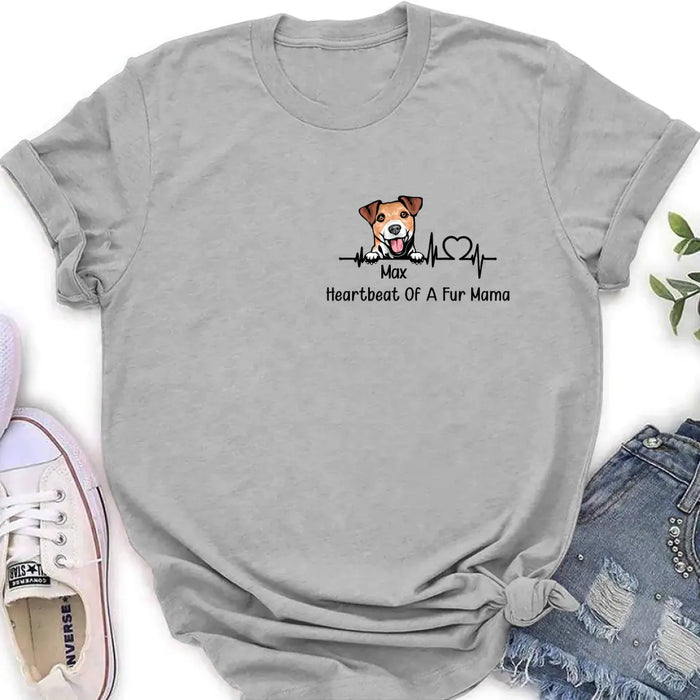Personalized Dog Shirt/Hoodie - Gift Idea For Dog Lover/Mother's Day/Father's Day - Heartbeat Of A Fur Mama