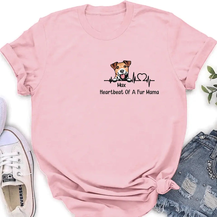 Personalized Dog Shirt/Hoodie - Gift Idea For Dog Lover/Mother's Day/Father's Day - Heartbeat Of A Fur Mama