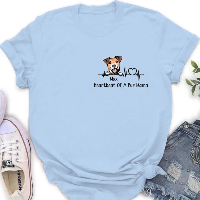 Personalized Dog Shirt/Hoodie - Gift Idea For Dog Lover/Mother's Day/Father's Day - Heartbeat Of A Fur Mama