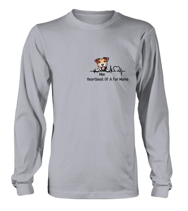 Personalized Dog Shirt/Hoodie - Gift Idea For Dog Lover/Mother's Day/Father's Day - Heartbeat Of A Fur Mama