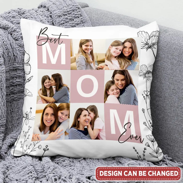 Personalized Upload Photo Pillow Cover - Upload Mom And Kid Photo - Gift Idea For Mother's Day - Best Mom Ever