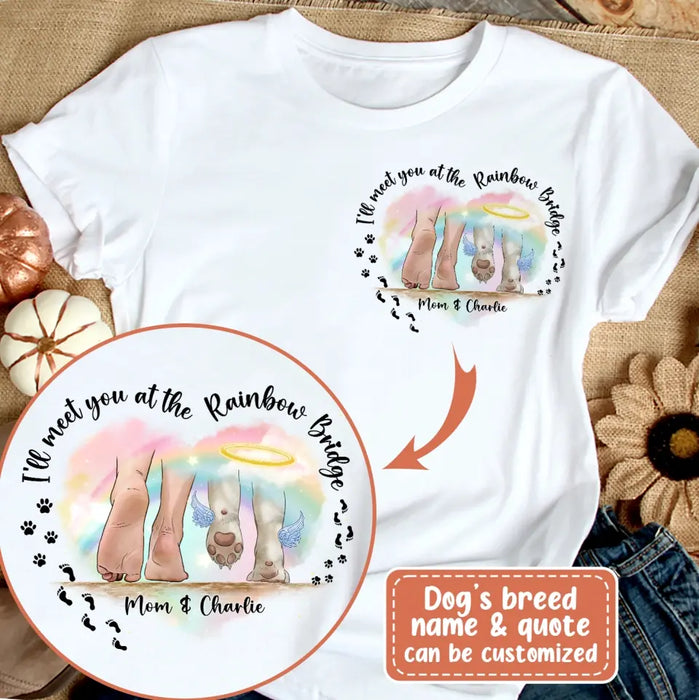 Personalized Memorial Dog T-shirt/Hoodie - Gift Idea For Dog Lover/Mother's Day/Father's Day - I Will Walk With You Forever