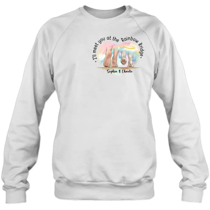 Personalized Memorial Dog T-shirt/Hoodie - Gift Idea For Dog Lover/Mother's Day/Father's Day - I'll Meet You At The Rainbow Bridge