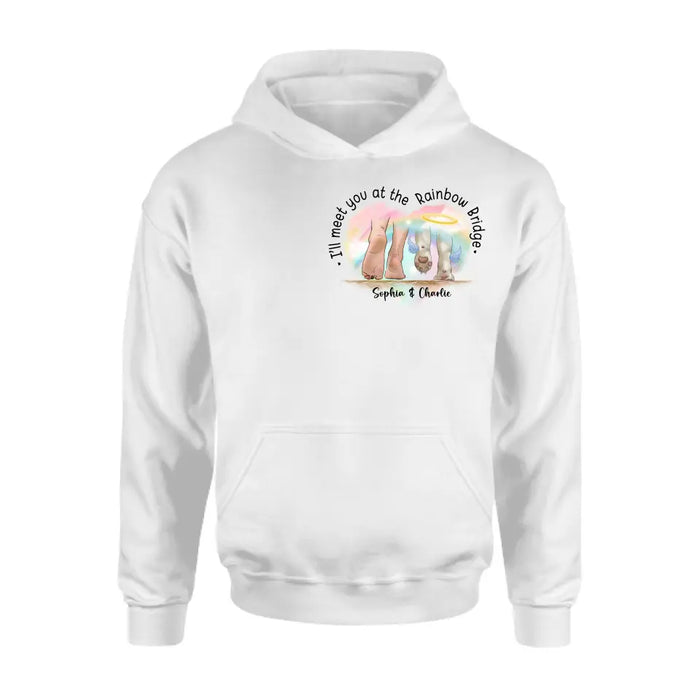 Personalized Memorial Dog T-shirt/Hoodie - Gift Idea For Dog Lover/Mother's Day/Father's Day - I'll Meet You At The Rainbow Bridge