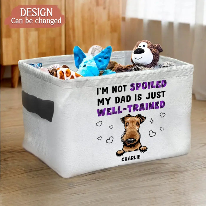 Personalized Pet Storage Box - Up to 3 Dogs/Cats - Gift Idea for Dog/Cat Lover - Mother's Day/Father's Day Gift - I'm Not Spoiled My Mom Is Just Well-Trained