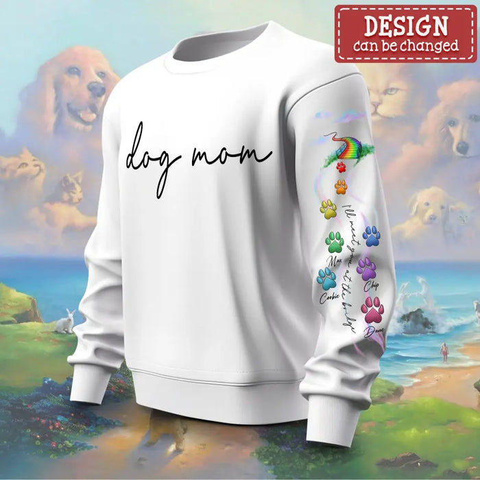Personalized Dog Mom AOP Sweater - Up to 6 Dogs - Mother's Day/Memorial Gift Idea for Dog Owners - I'll Meet You At The Bridge
