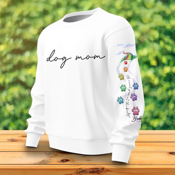 Personalized Dog Mom AOP Sweater - Up to 6 Dogs - Mother's Day/Memorial Gift Idea for Dog Owners - I'll Meet You At The Bridge
