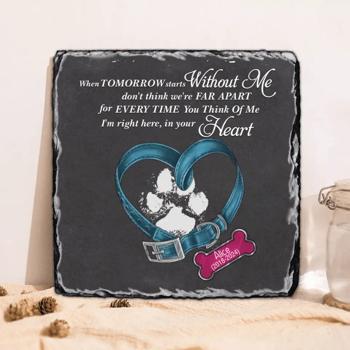 Personalized Memorial Pet Square Lithograph - Gift Idea For Pet Lover - Don't Think We're Far Apart