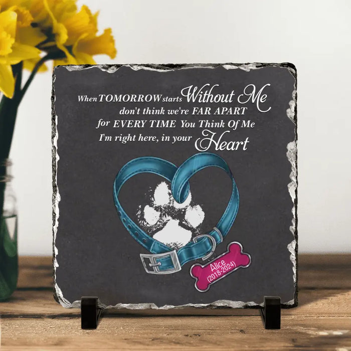 Personalized Memorial Pet Square Lithograph - Gift Idea For Pet Lover - Don't Think We're Far Apart