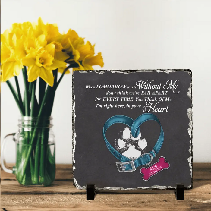 Personalized Memorial Pet Square Lithograph - Gift Idea For Pet Lover - Don't Think We're Far Apart
