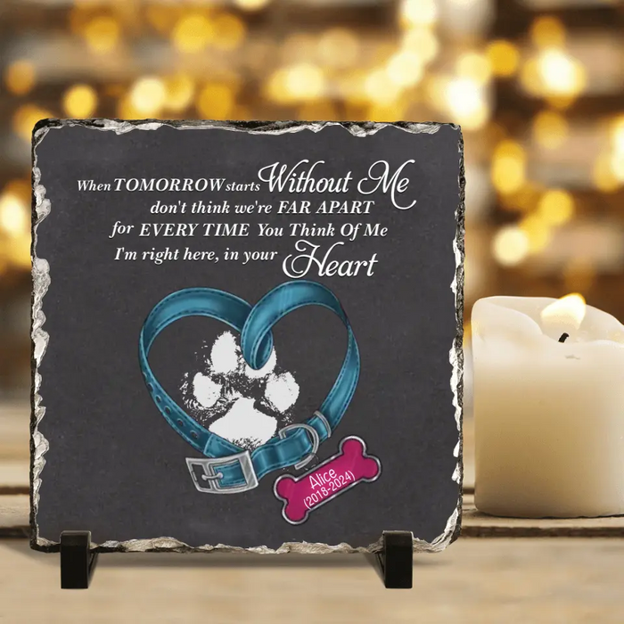 Personalized Memorial Pet Square Lithograph - Gift Idea For Pet Lover - Don't Think We're Far Apart