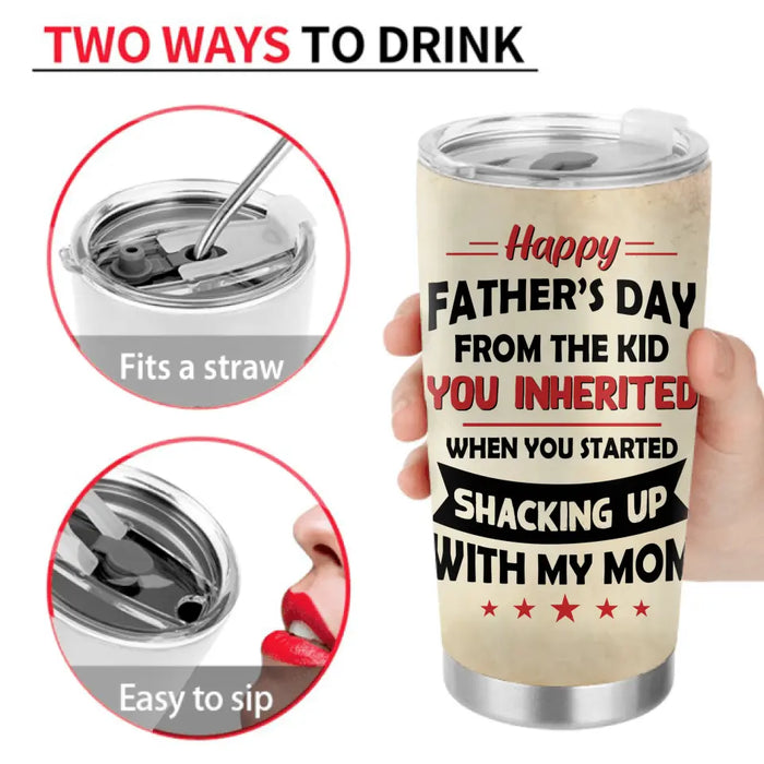Personalized Step Dad Tumbler - Dad with up to 5 Children - Father's Day Gift Idea for Step Dad - I Realize That We're Not Biologically Related