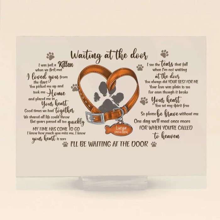 Personalized Memorial Cat Pawprints Acrylic Plaque - Gift Idea For Cat Lover - I Was Just A Kitten