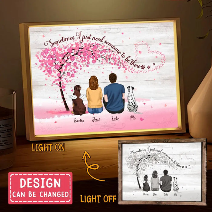 Personalized Dog Mom Lighting Frame Canvas - Mom/Dad With Up To 5 Dogs - Gift Idea For Dog Lovers