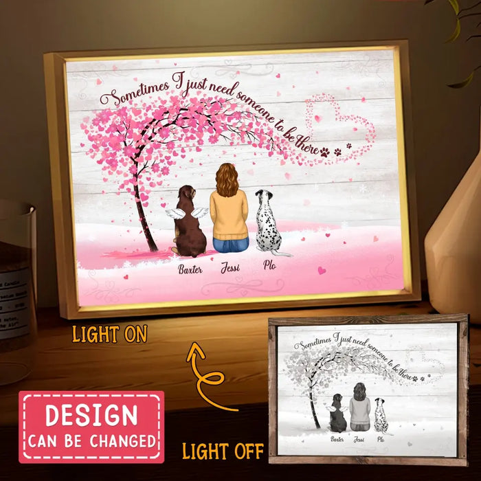 Personalized Dog Mom Lighting Frame Canvas - Mom/Dad With Up To 5 Dogs - Gift Idea For Dog Lovers