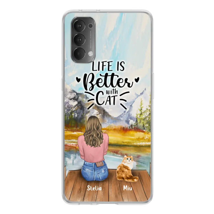 Personalized Cat Mom Phone Case - Gifts For Cat Lovers With Up to 4 Cats - Home Is Where The Paws Are - Case For Oppo, Huawei, Xiaomi, Google Pixel