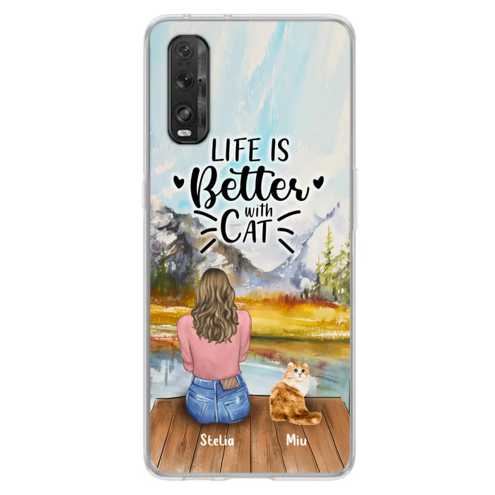 Personalized Cat Mom Phone Case - Gifts For Cat Lovers With Up to 4 Cats - Home Is Where The Paws Are - Case For Oppo, Huawei, Xiaomi, Google Pixel