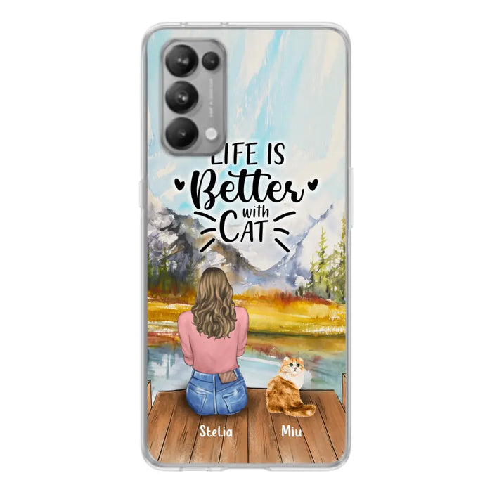 Personalized Cat Mom Phone Case - Gifts For Cat Lovers With Up to 4 Cats - Home Is Where The Paws Are - Case For Oppo, Huawei, Xiaomi, Google Pixel
