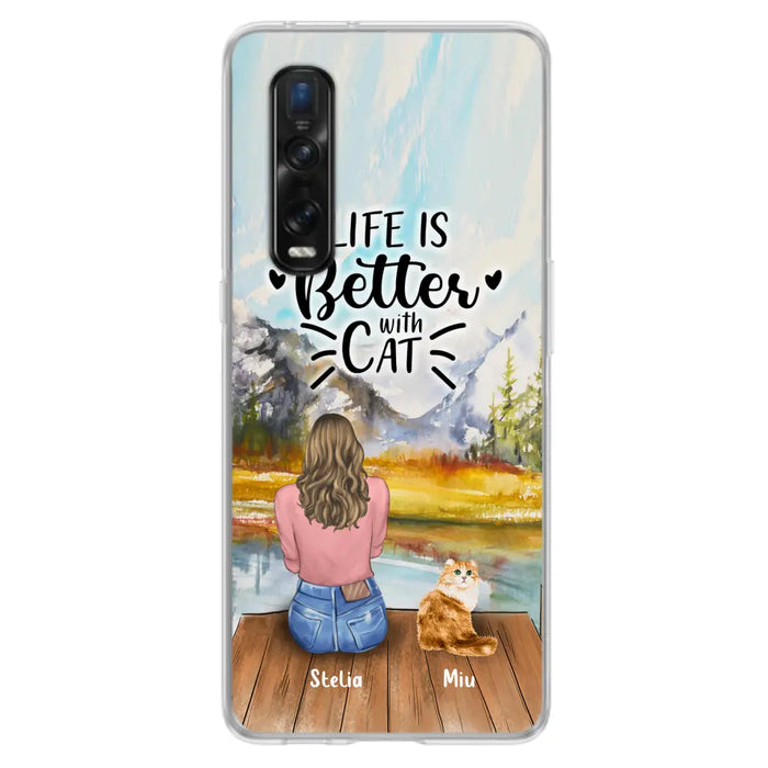 Personalized Cat Mom Phone Case - Gifts For Cat Lovers With Up to 4 Cats - Home Is Where The Paws Are - Case For Oppo, Huawei, Xiaomi, Google Pixel
