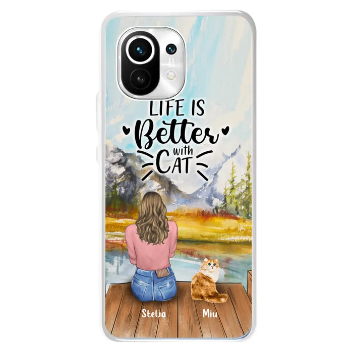 Personalized Cat Mom Phone Case - Gifts For Cat Lovers With Up to 4 Cats - Home Is Where The Paws Are - Case For Oppo, Huawei, Xiaomi, Google Pixel