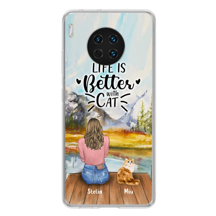 Personalized Cat Mom Phone Case - Gifts For Cat Lovers With Up to 4 Cats - Home Is Where The Paws Are - Case For Oppo, Huawei, Xiaomi, Google Pixel
