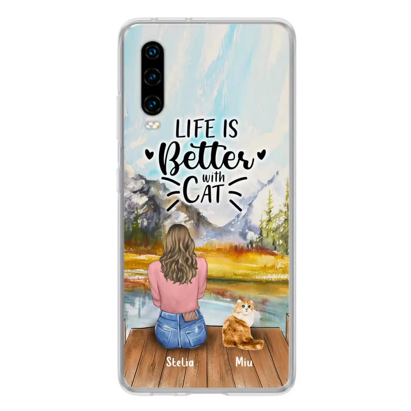 Personalized Cat Mom Phone Case - Gifts For Cat Lovers With Up to 4 Cats - Home Is Where The Paws Are - Case For Oppo, Huawei, Xiaomi, Google Pixel
