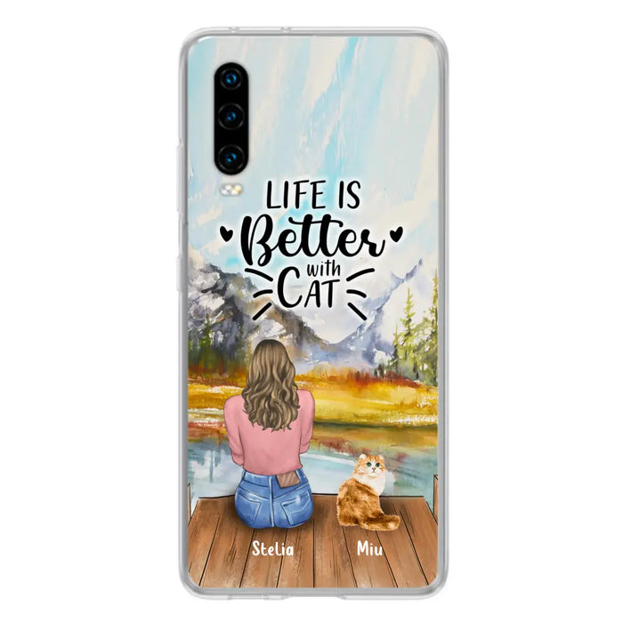 Personalized Cat Mom Phone Case - Gifts For Cat Lovers With Up to 4 Cats - Home Is Where The Paws Are - Case For Oppo, Huawei, Xiaomi, Google Pixel