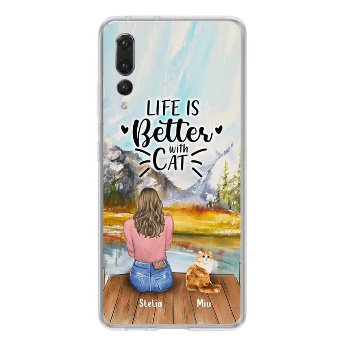 Personalized Cat Mom Phone Case - Gifts For Cat Lovers With Up to 4 Cats - Home Is Where The Paws Are - Case For Oppo, Huawei, Xiaomi, Google Pixel