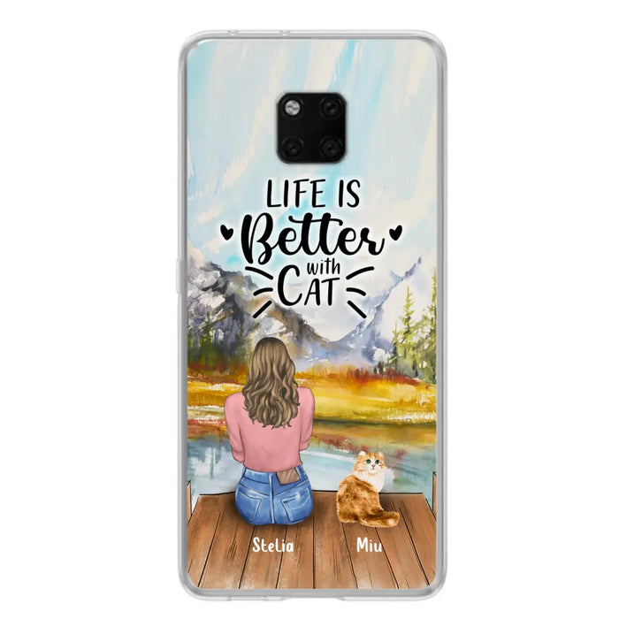 Personalized Cat Mom Phone Case - Gifts For Cat Lovers With Up to 4 Cats - Home Is Where The Paws Are - Case For Oppo, Huawei, Xiaomi, Google Pixel