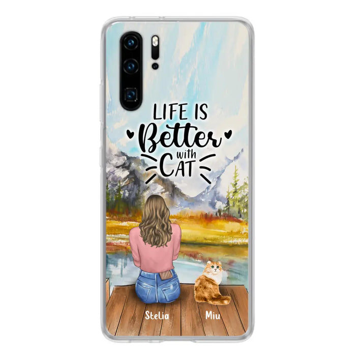 Personalized Cat Mom Phone Case - Gifts For Cat Lovers With Up to 4 Cats - Home Is Where The Paws Are - Case For Oppo, Huawei, Xiaomi, Google Pixel