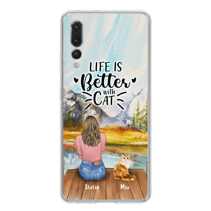 Personalized Cat Mom Phone Case - Gifts For Cat Lovers With Up to 4 Cats - Home Is Where The Paws Are - Case For Oppo, Huawei, Xiaomi, Google Pixel