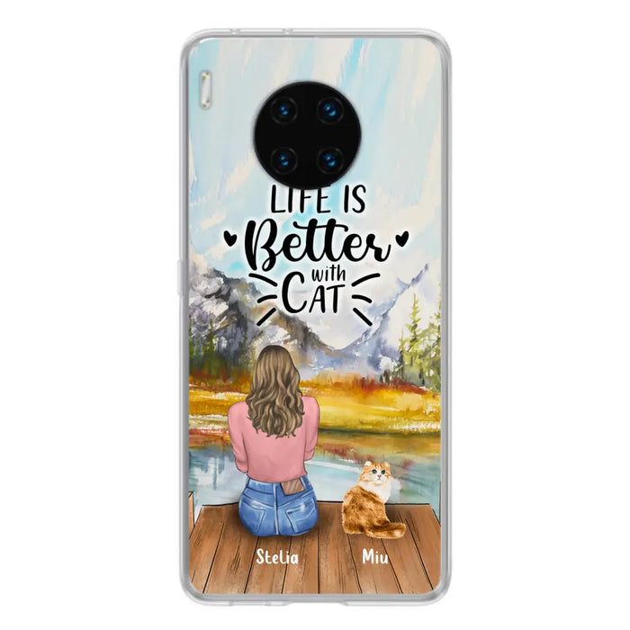 Personalized Cat Mom Phone Case - Gifts For Cat Lovers With Up to 4 Cats - Home Is Where The Paws Are - Case For Oppo, Huawei, Xiaomi, Google Pixel