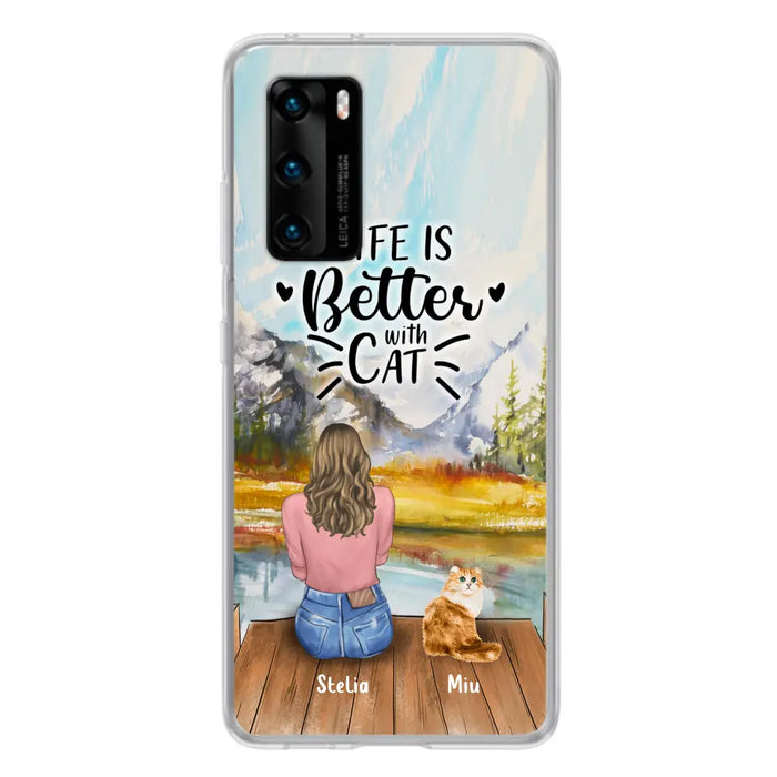 Personalized Cat Mom Phone Case - Gifts For Cat Lovers With Up to 4 Cats - Home Is Where The Paws Are - Case For Oppo, Huawei, Xiaomi, Google Pixel