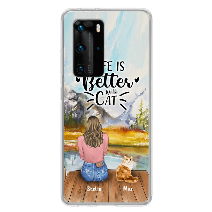 Personalized Cat Mom Phone Case - Gifts For Cat Lovers With Up to 4 Cats - Home Is Where The Paws Are - Case For Oppo, Huawei, Xiaomi, Google Pixel