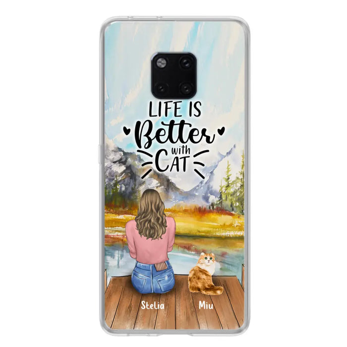 Personalized Cat Mom Phone Case - Gifts For Cat Lovers With Up to 4 Cats - Home Is Where The Paws Are - Case For Oppo, Huawei, Xiaomi, Google Pixel