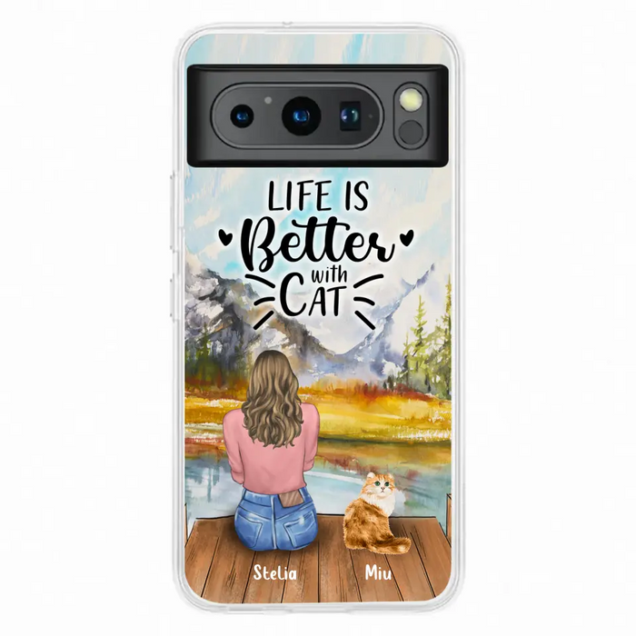 Personalized Cat Mom Phone Case - Gifts For Cat Lovers With Up to 4 Cats - Home Is Where The Paws Are - Case For Oppo, Huawei, Xiaomi, Google Pixel
