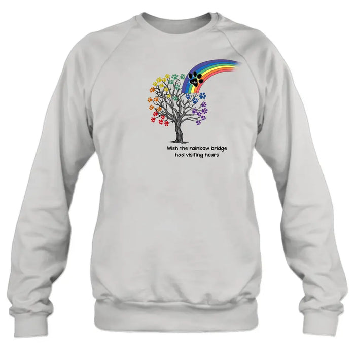 Personalized Memorial Dog Shirt/Hoodie - Memorial Gift Idea For Dog Lover - Wish The Rainbow Bridge Had Visiting Hours