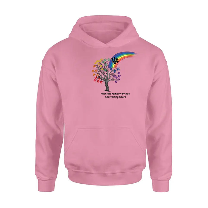 Personalized Memorial Dog Shirt/Hoodie - Memorial Gift Idea For Dog Lover - Wish The Rainbow Bridge Had Visiting Hours