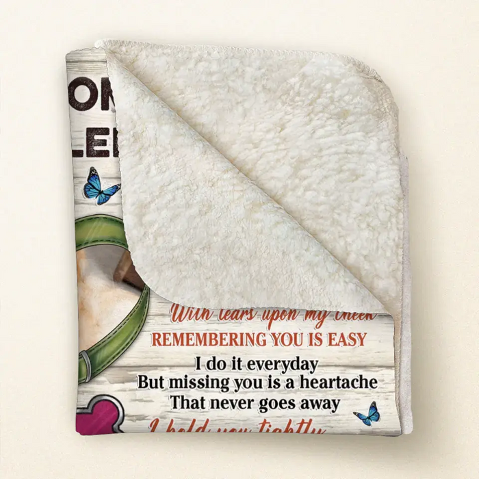 Personalized Memorial Pet Collar Fleece Throw/Quilt Blanket - Upload Photo - Memorial Gift Idea For Dog/Cat Lover - The Moment That You Left Me