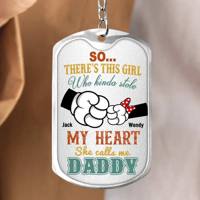Personalized Daddy T-shirt/Hoodie - Dad with up to 4 Kids - Father's Day Gift Idea - So There's This Girl Who Kinda Stole My Heart