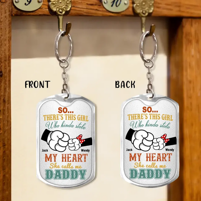 Personalized Daddy T-shirt/Hoodie - Dad with up to 4 Kids - Father's Day Gift Idea - So There's This Girl Who Kinda Stole My Heart