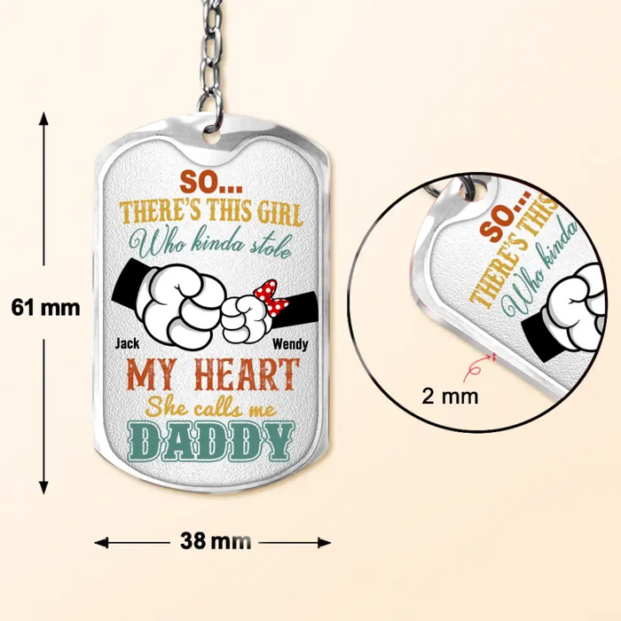 Personalized Daddy T-shirt/Hoodie - Dad with up to 4 Kids - Father's Day Gift Idea - So There's This Girl Who Kinda Stole My Heart