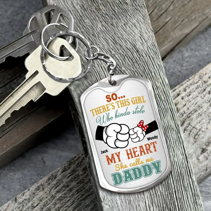 Personalized Daddy T-shirt/Hoodie - Dad with up to 4 Kids - Father's Day Gift Idea - So There's This Girl Who Kinda Stole My Heart